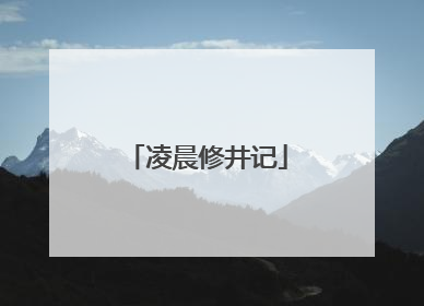 凌晨修井记