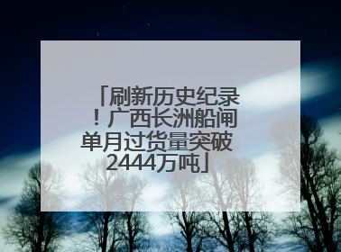 刷新历史纪录！广西长洲船闸单月过货量突破2444万吨