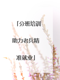 分班培训助力老兵精准就业
