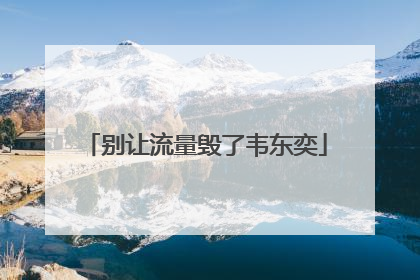 别让流量毁了韦东奕