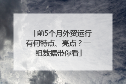 前5个月外贸运行有何特点、亮点？一组数据带你看