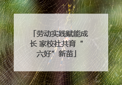 劳动实践赋能成长 家校社共育“六好”新苗