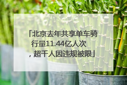 北京去年共享单车骑行量11.44亿人次，超千人因违规被限
