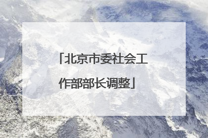 北京市委社会工作部部长调整