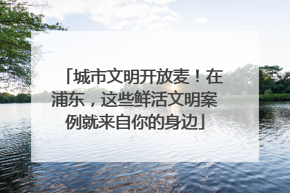 城市文明开放麦！在浦东，这些鲜活文明案例就来自你的身边