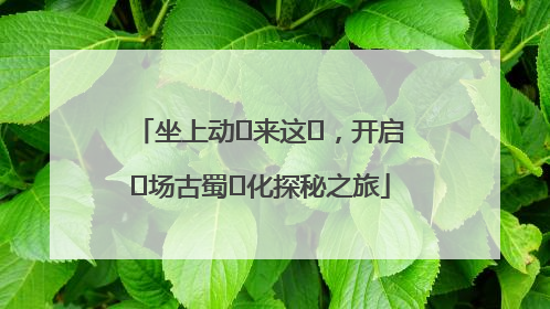 坐上动⻋来这⾥，开启⼀场古蜀⽂化探秘之旅