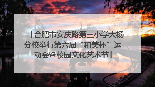 合肥市安庆路第三小学大杨分校举行第六届“和美杯”运动会暨校园文化艺术节