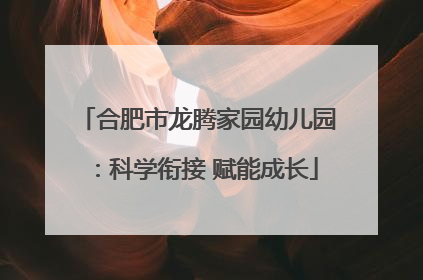 合肥市龙腾家园幼儿园：科学衔接 赋能成长