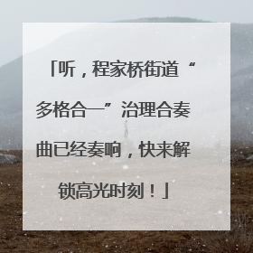 听，程家桥街道“多格合一”治理合奏曲已经奏响，快来解锁高光时刻！