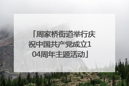 周家桥街道举行庆祝中国共产党成立104周年主题活动