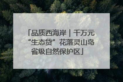 品质西海岸｜千万元“生态贷”花落灵山岛省级自然保护区