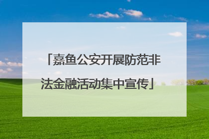 嘉鱼公安开展防范非法金融活动集中宣传