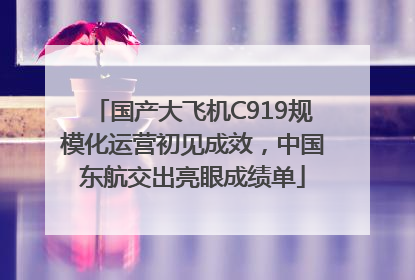 国产大飞机C919规模化运营初见成效，中国东航交出亮眼成绩单