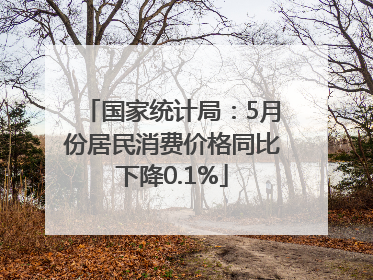 国家统计局：5月份居民消费价格同比下降0.1%