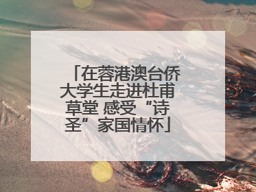在蓉港澳台侨大学生走进杜甫草堂 感受“诗圣”家国情怀