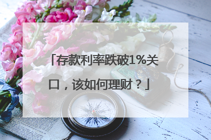 存款利率跌破1%关口，该如何理财？