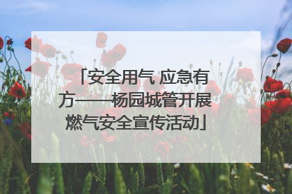 安全用气 应急有方——杨园城管开展燃气安全宣传活动