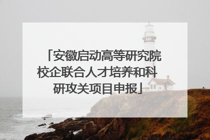 安徽启动高等研究院校企联合人才培养和科研攻关项目申报