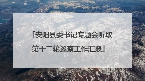 安阳县委书记专题会听取第十二轮巡察工作汇报