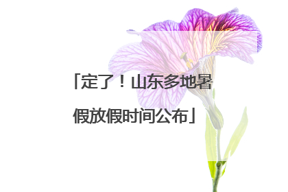 定了！山东多地暑假放假时间公布