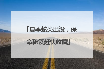 夏季蛇类出没，保命秘笈赶快收藏