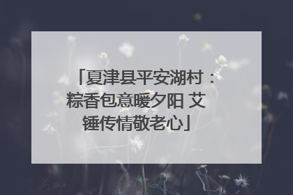 夏津县平安湖村：粽香包意暖夕阳 艾锤传情敬老心