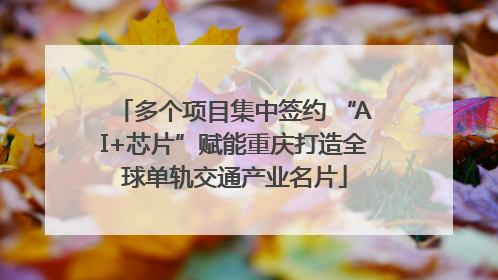 多个项目集中签约 “AI+芯片”赋能重庆打造全球单轨交通产业名片