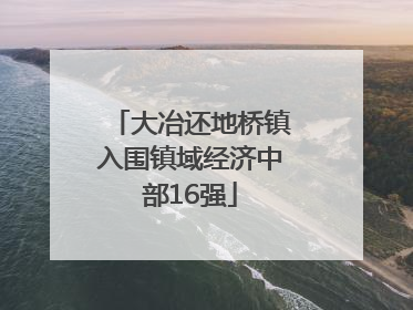 大冶还地桥镇入围镇域经济中部16强