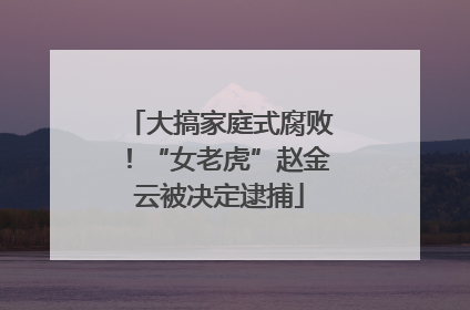 大搞家庭式腐败！“女老虎”赵金云被决定逮捕