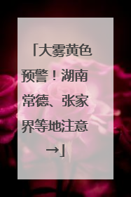 大雾黄色预警！湖南常德、张家界等地注意→