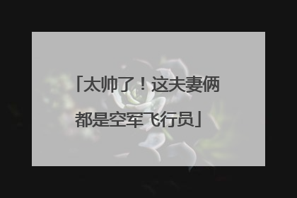 太帅了！这夫妻俩都是空军飞行员