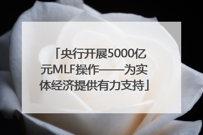 央行开展5000亿元MLF操作——为实体经济提供有力支持