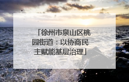 徐州市泉山区桃园街道：以协商民主赋能基层治理
