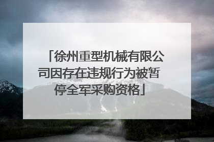 徐州重型机械有限公司因存在违规行为被暂停全军采购资格