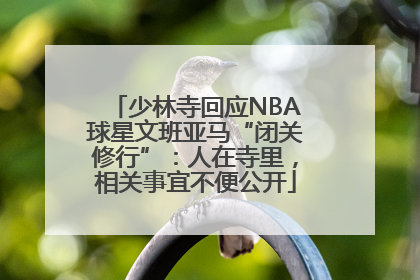 少林寺回应NBA球星文班亚马“闭关修行”：人在寺里，相关事宜不便公开