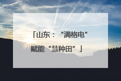 山东：“满格电”赋能“慧种田”