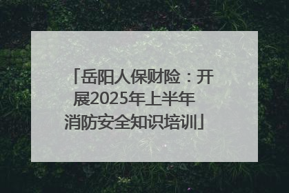 岳阳人保财险：开展2025年上半年消防安全知识培训