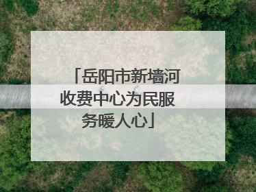 岳阳市新墙河收费中心为民服务暖人心