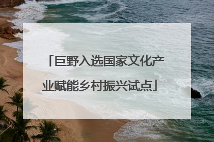 巨野入选国家文化产业赋能乡村振兴试点