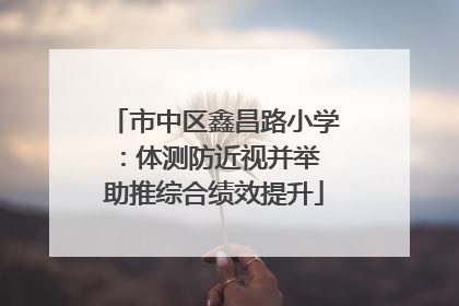 市中区鑫昌路小学：体测防近视并举 助推综合绩效提升