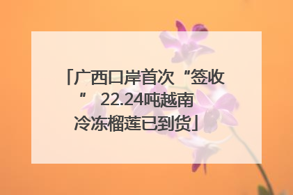 广西口岸首次“签收” 22.24吨越南冷冻榴莲已到货
