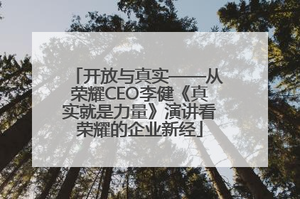 开放与真实——从荣耀CEO李健《真实就是力量》演讲看荣耀的企业新经