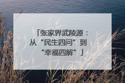 张家界武陵源：从“民生四问”到“幸福四解”