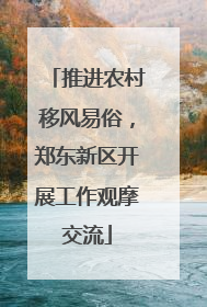推进农村移风易俗，郑东新区开展工作观摩交流