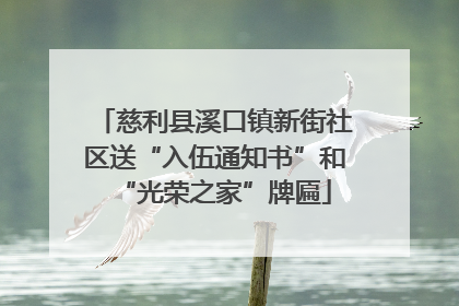 慈利县溪口镇新街社区送“入伍通知书”和“光荣之家”牌匾