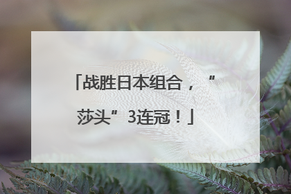 战胜日本组合，“莎头”3连冠！
