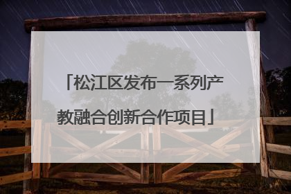 松江区发布一系列产教融合创新合作项目
