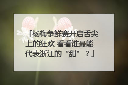 杨梅争鲜赛开启舌尖上的狂欢 看看谁最能代表浙江的“甜”？