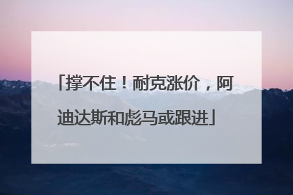 撑不住！耐克涨价，阿迪达斯和彪马或跟进