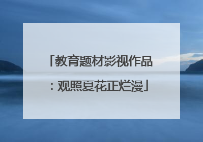 教育题材影视作品：观照夏花正烂漫